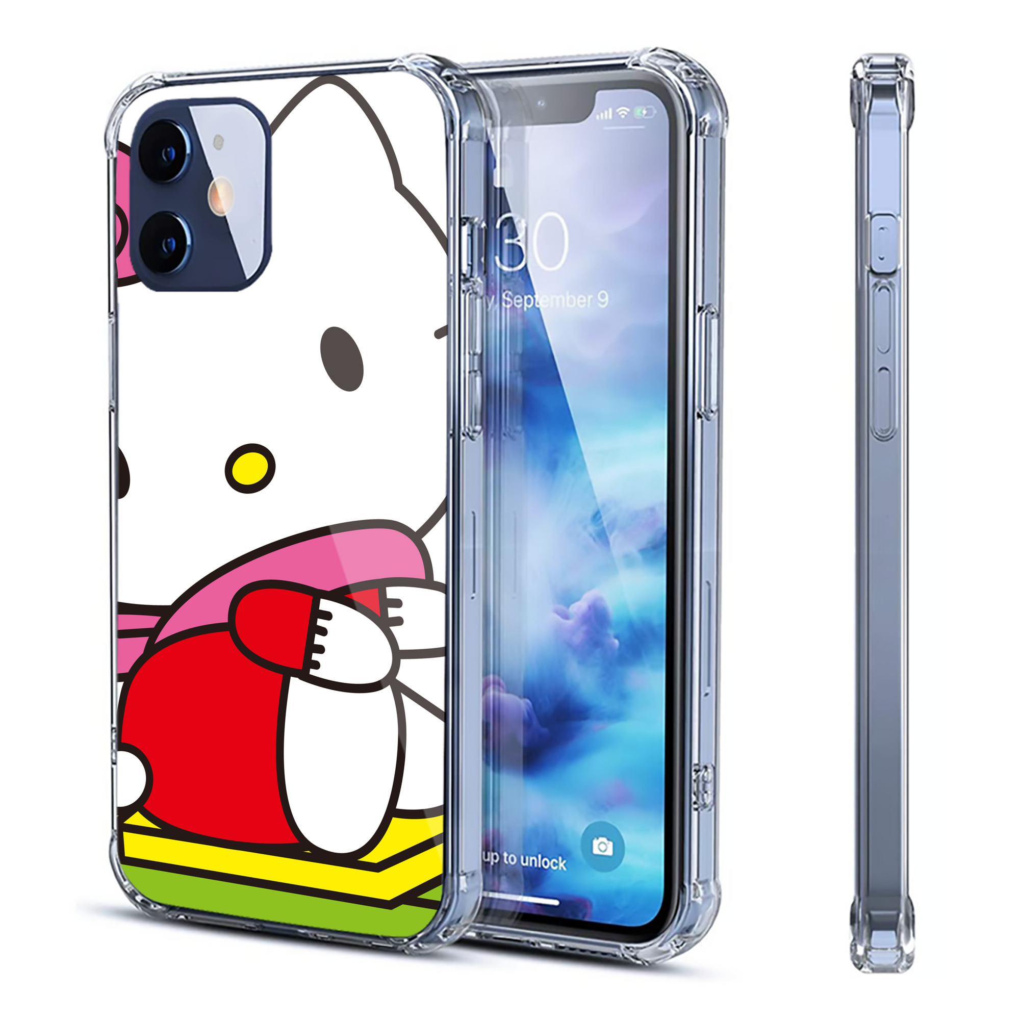 （画像用） Hello Kitty ハローキティ 【iPhone 12シリーズ対応】透明スマホケース（クリアソフトケース）